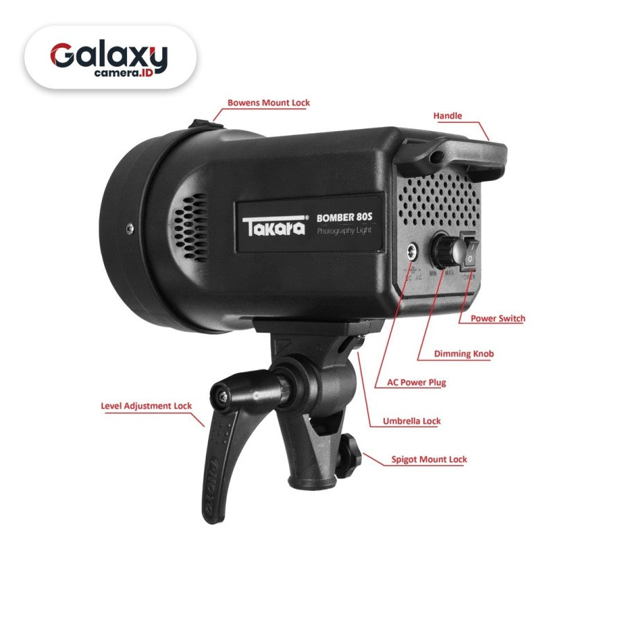 Takara Bomber 80S Professional 80W Video LED Lampu Lighting Resmi