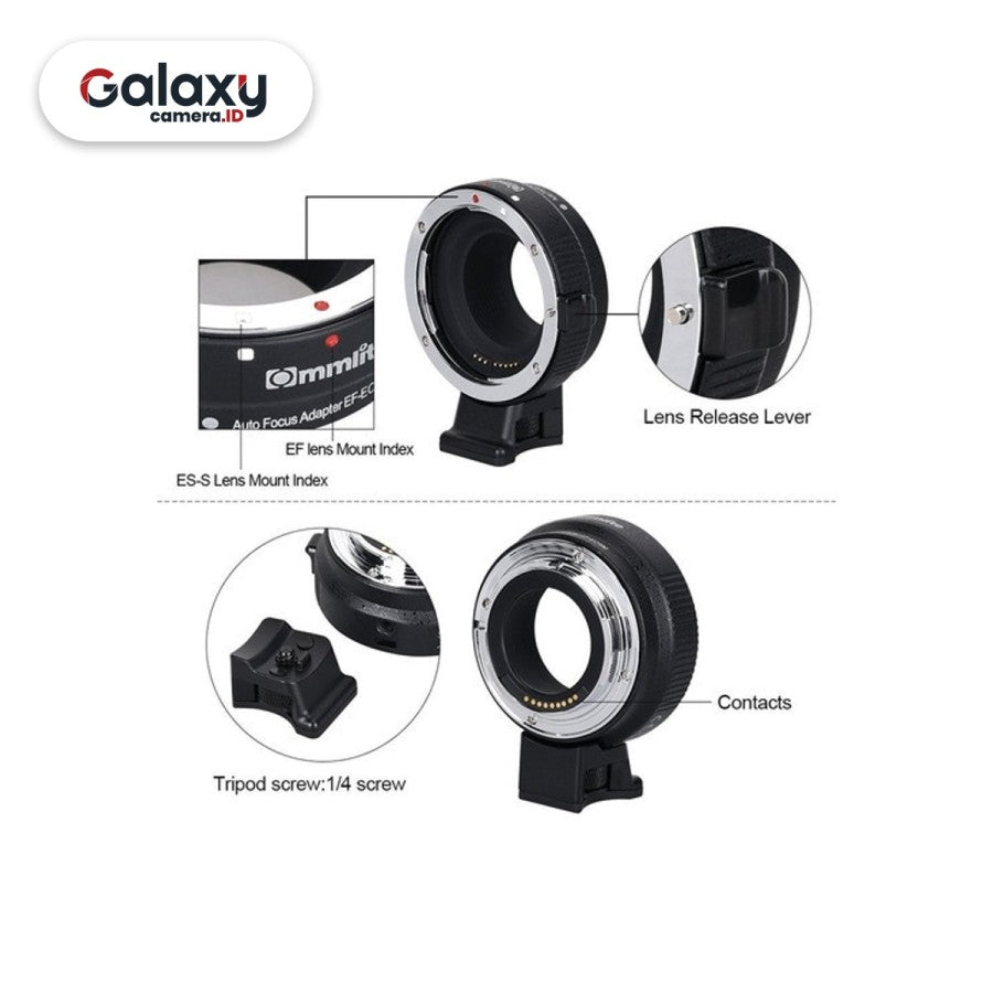 Commlite CM EF EOS M Mount adapter lensa DSLR ke Canon Mirroless APSC