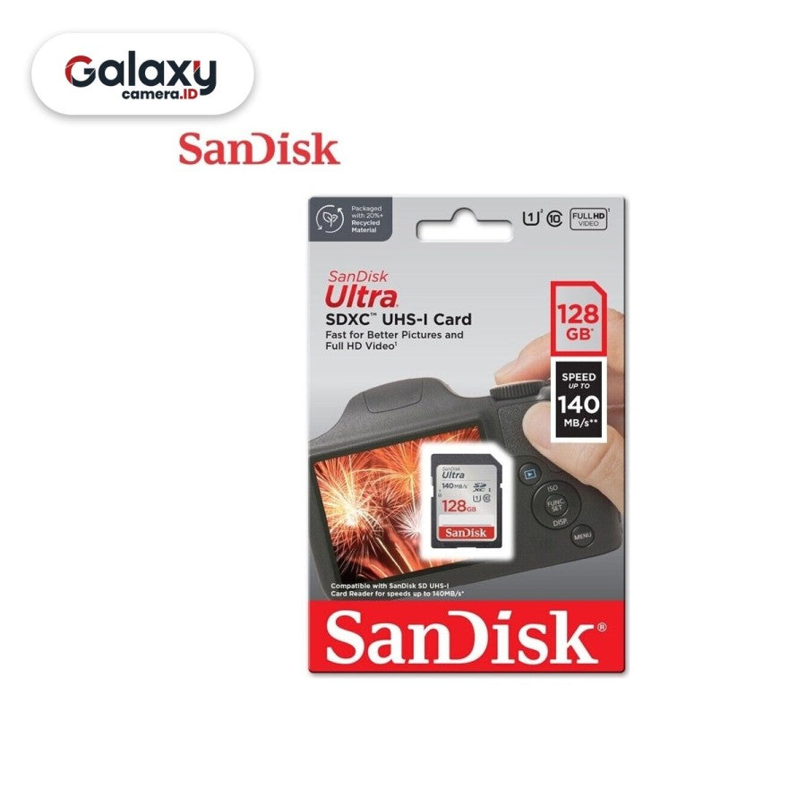 Memory SDXC Sandisk Ultra 128GB 140mb/s Memori SD Card Original