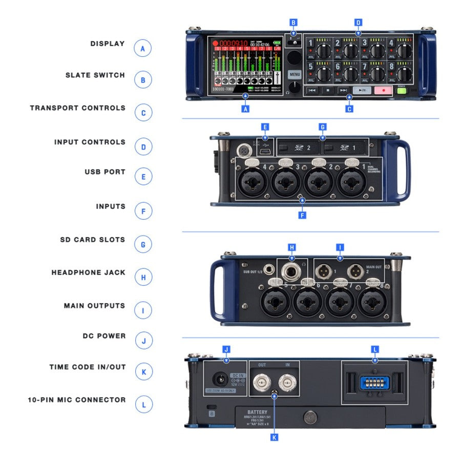 Zoom F8n Multitrack Field Recorder