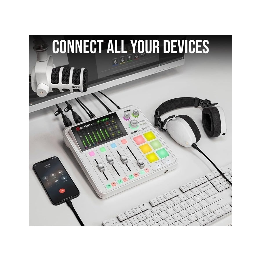 RodeCaster Duo Integrated Audio Production Studio White