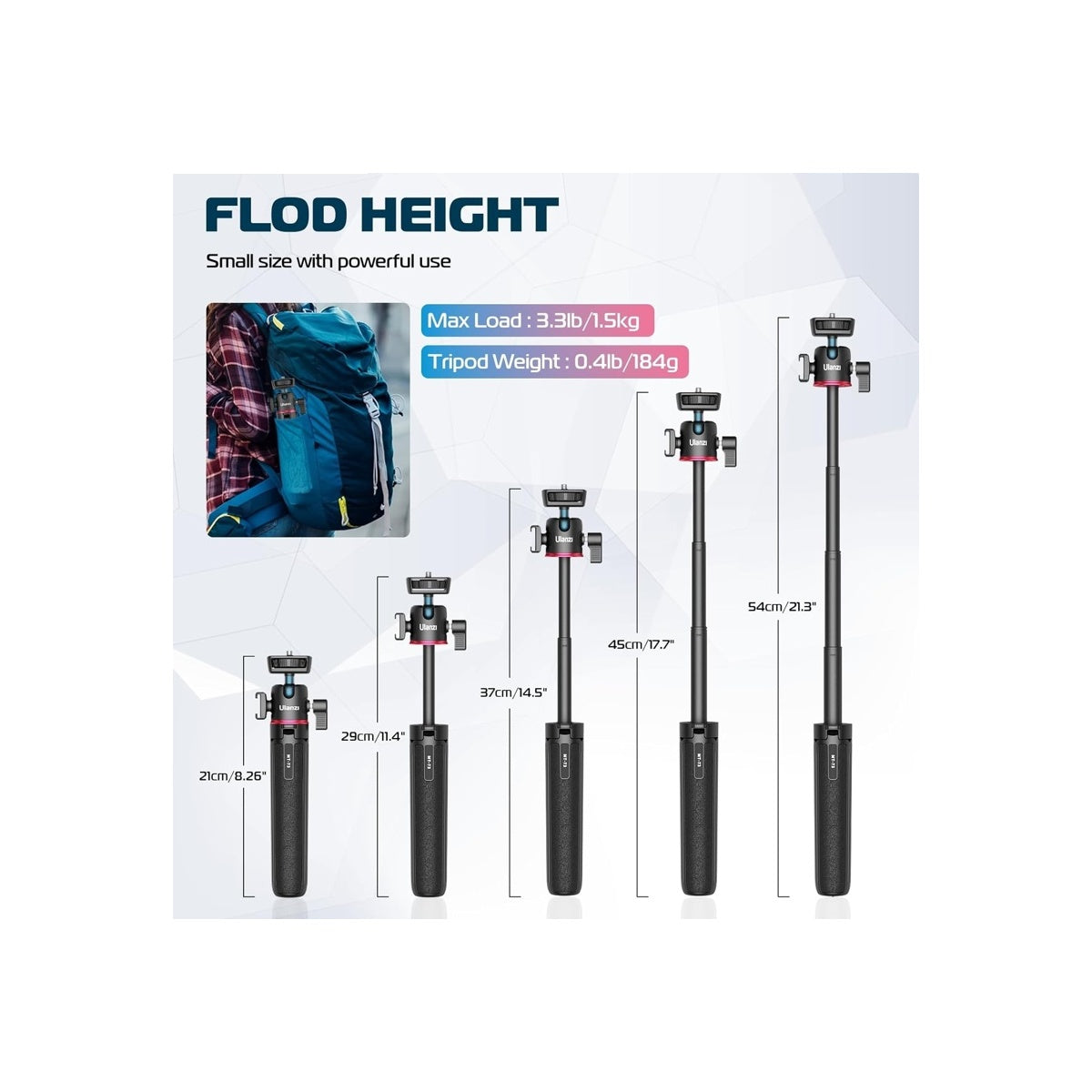 Ulanzi MT-73 Mini Selfie Stick Tripod Stand Handle Grip MT73 Extension Pole MT 73