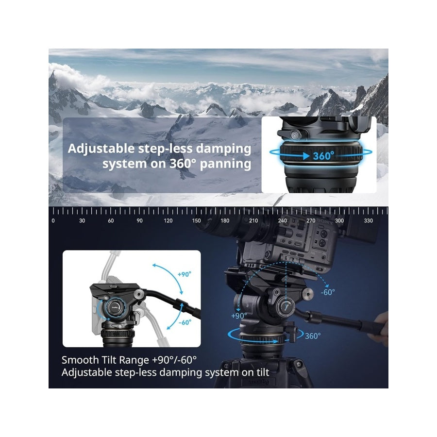 SmallRig 4463 Heavy-Duty Carbon Fiber Tripod Kit AD-120