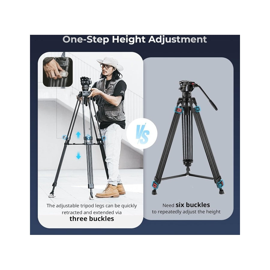 SmallRig 4463 Heavy-Duty Carbon Fiber Tripod Kit AD-120