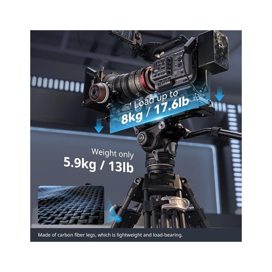 SmallRig 4463 Heavy-Duty Carbon Fiber Tripod Kit AD-120