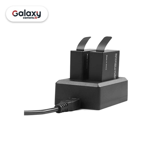 Akaso Battery Kit for Brave 7 LE 2 Baterai + Dual Slot Charger Ori