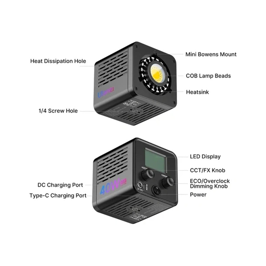Ulanzi L024 RGB 40W Portable LED Video Light Studio Lighting