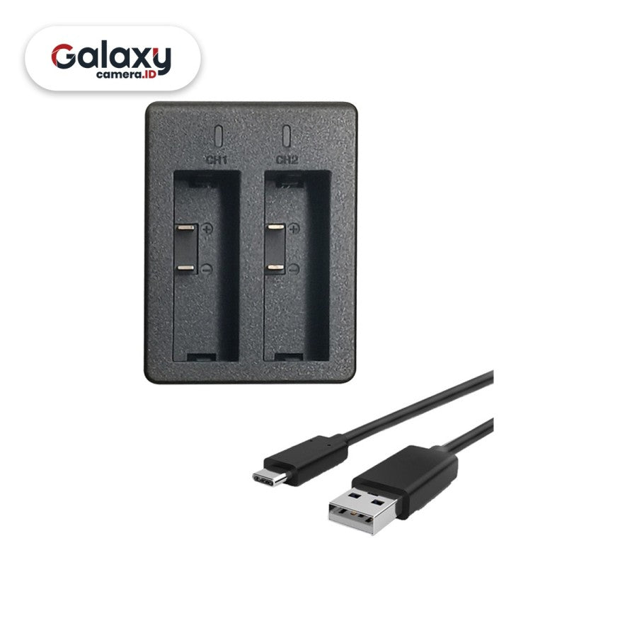 Akaso Battery Kit for Brave 7 2 Baterai + Dual Slot Charger Original
