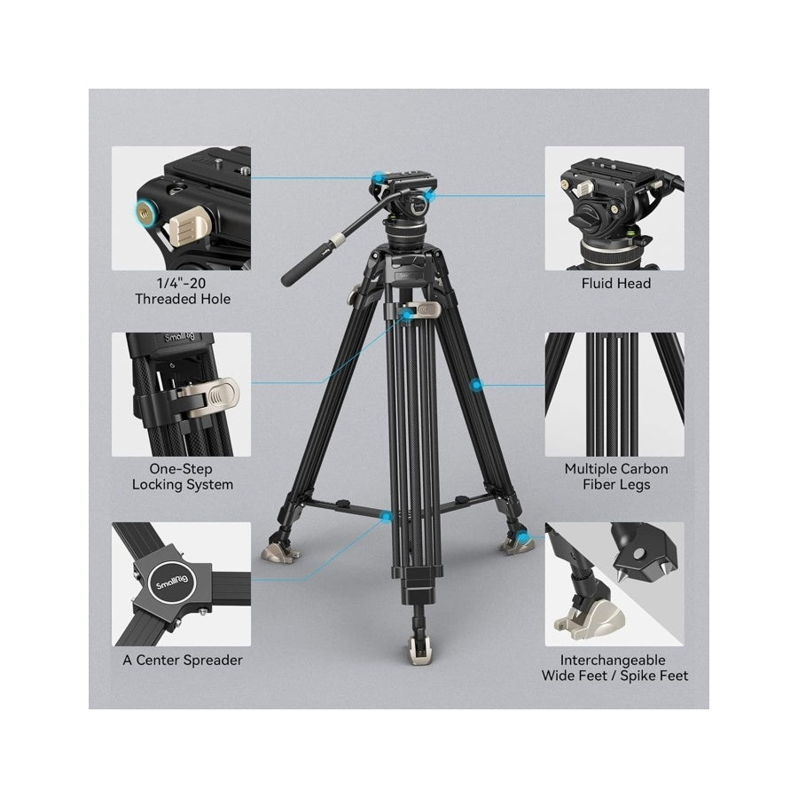 SmallRig 3989 FreeBlazer Heavy-Duty Carbon Fiber Tripod Kit AD-100