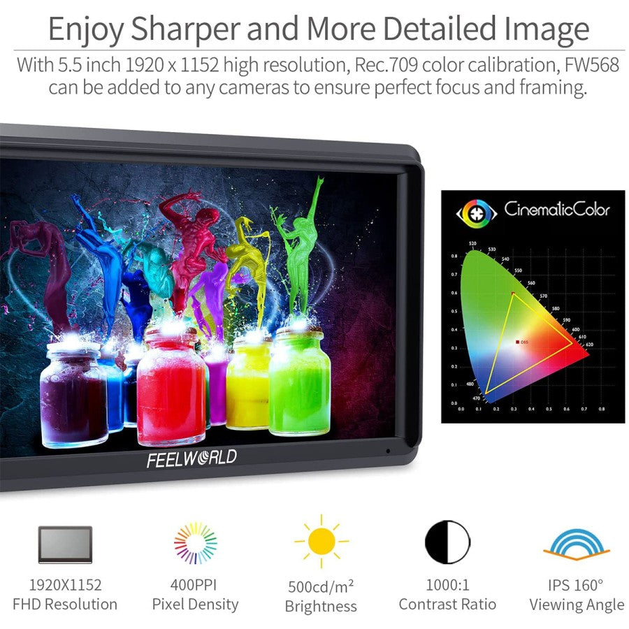 FeelWorld FW568 5.5-inch DSLR Camera Field Monitor