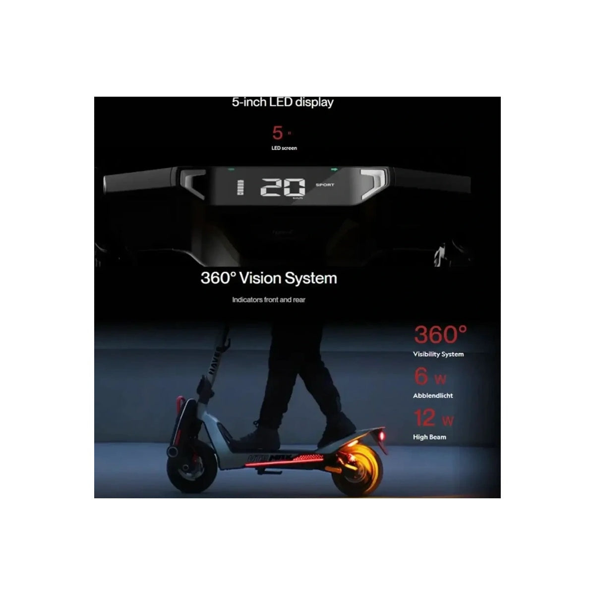 NAVEE UT5 Max Electric Scooter All-Terrain 2400W 100Km Dual Hydraulic