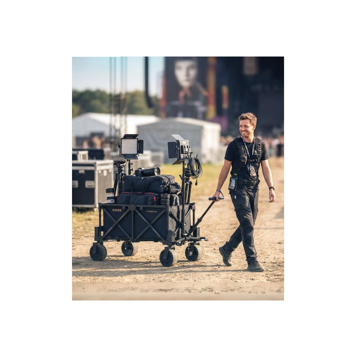 NAVEE 4WD Electric Production Kit Cart Trolley Kamera Video
