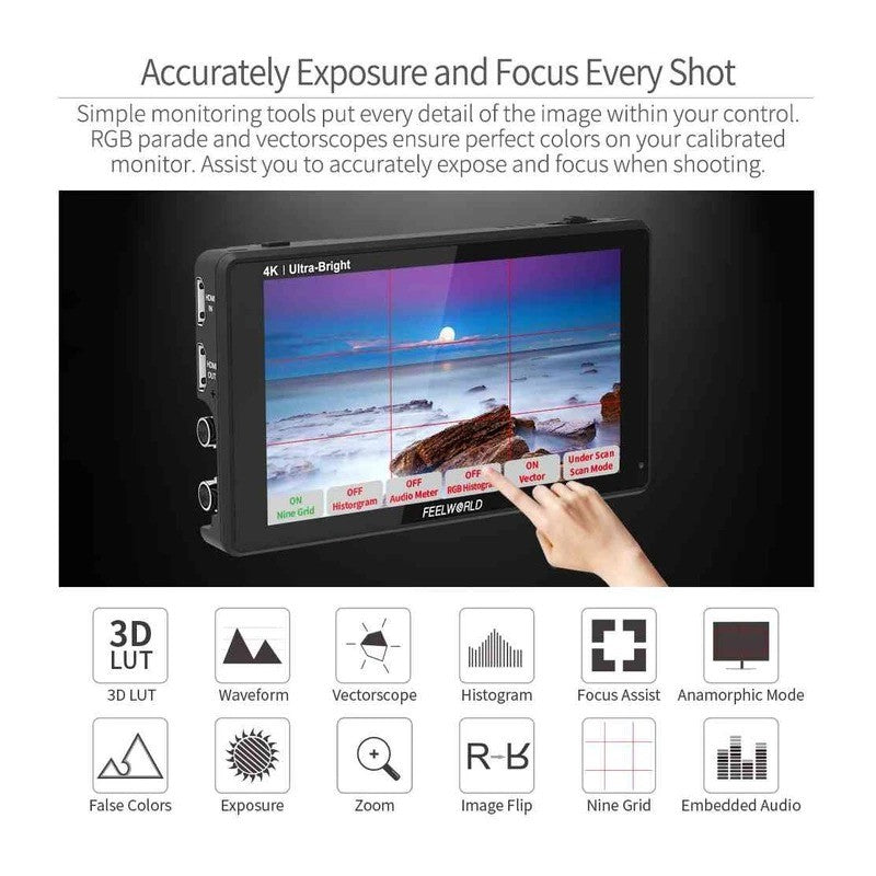FeelWorld LUT6S 6" 4K HDMI/3G-SDI Touchscreen Monitor
