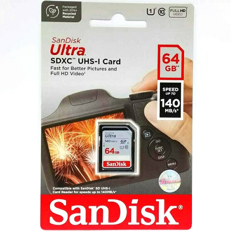 Memory SDXC Sandisk Ultra 64GB 140mb/s
