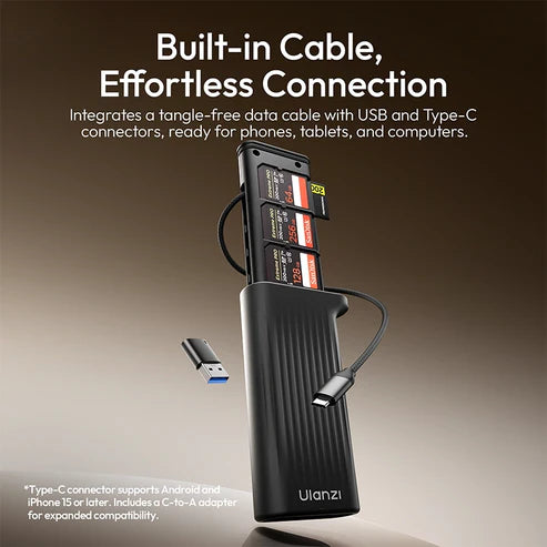 Ulanzi MCR-02 Multifunctional High-Speed Card Reader Card Reader with Memory Card Storage Box