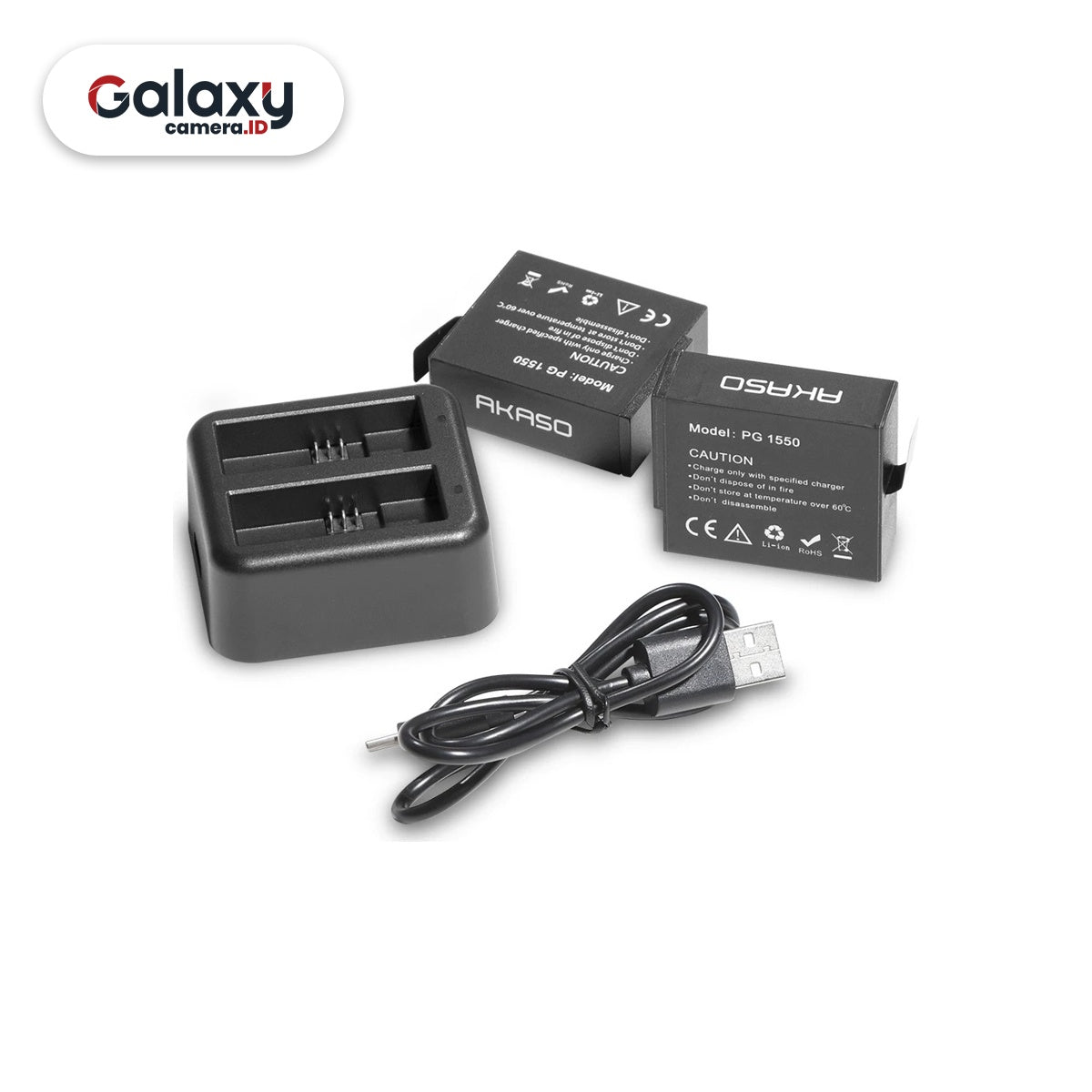 AKASO Brave 8 Dual Charger + 2 Battery Original