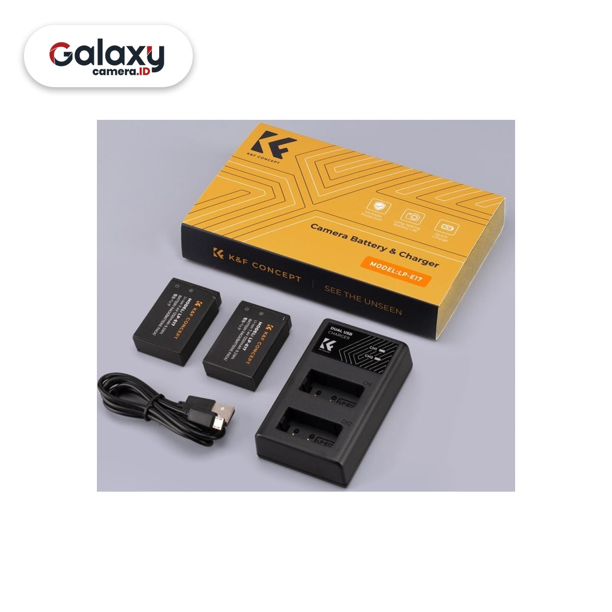 KNF K&F Concept 2PCS Battery LP-E17 + Dual Slot Charger (KF28.0014)