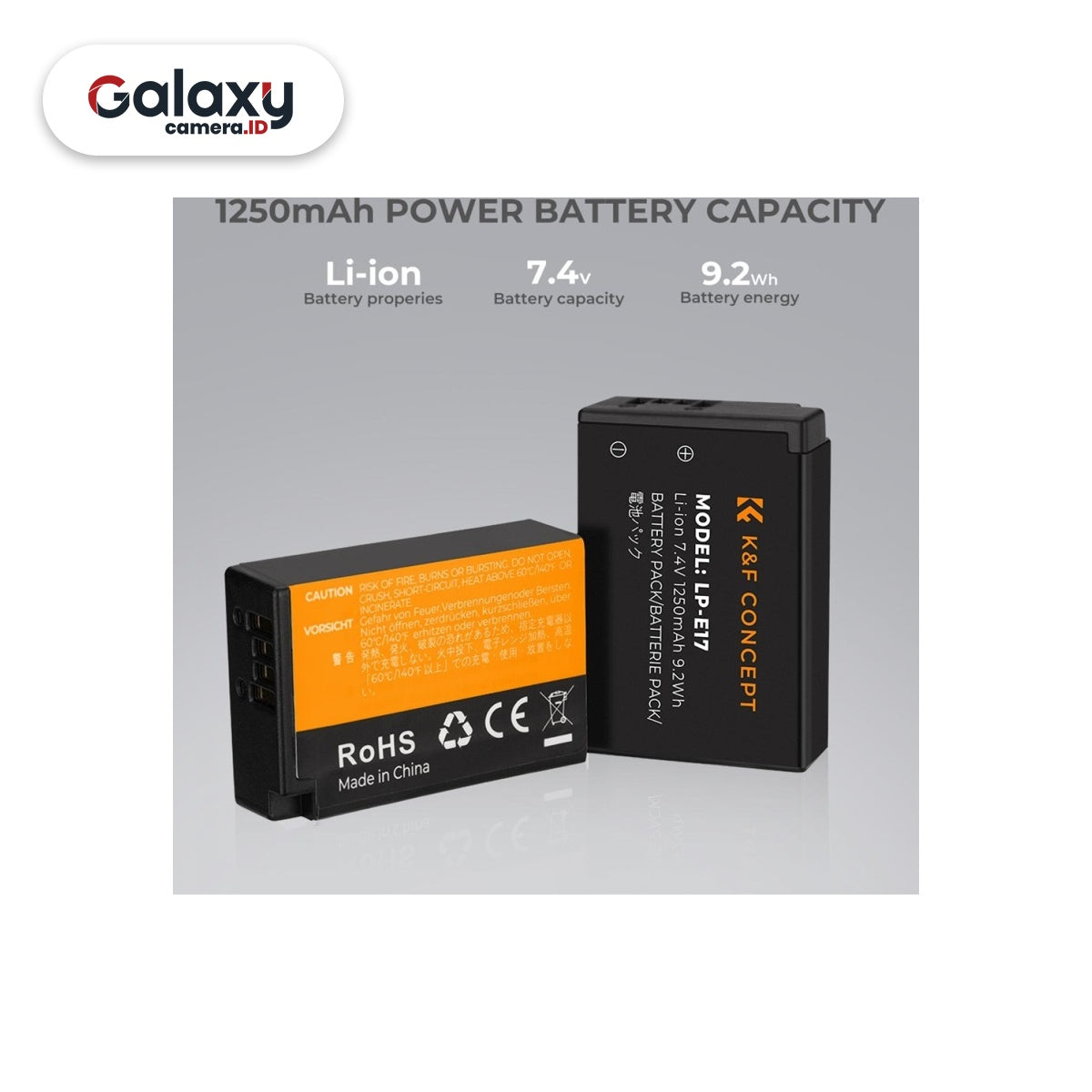 KNF K&F Concept 2PCS Battery LP-E17 + Dual Slot Charger (KF28.0014)