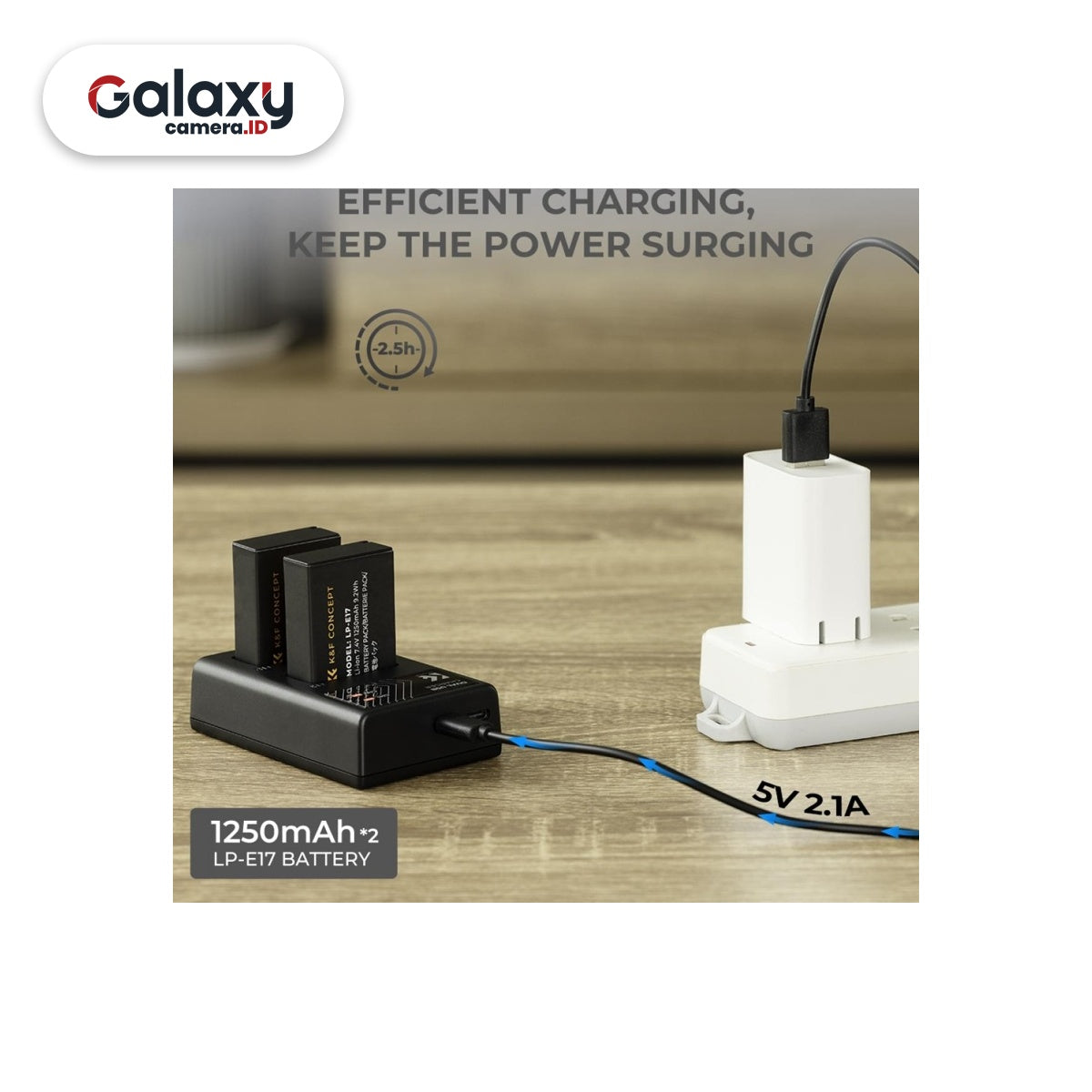 KNF K&F Concept 2PCS Battery LP-E17 + Dual Slot Charger (KF28.0014)