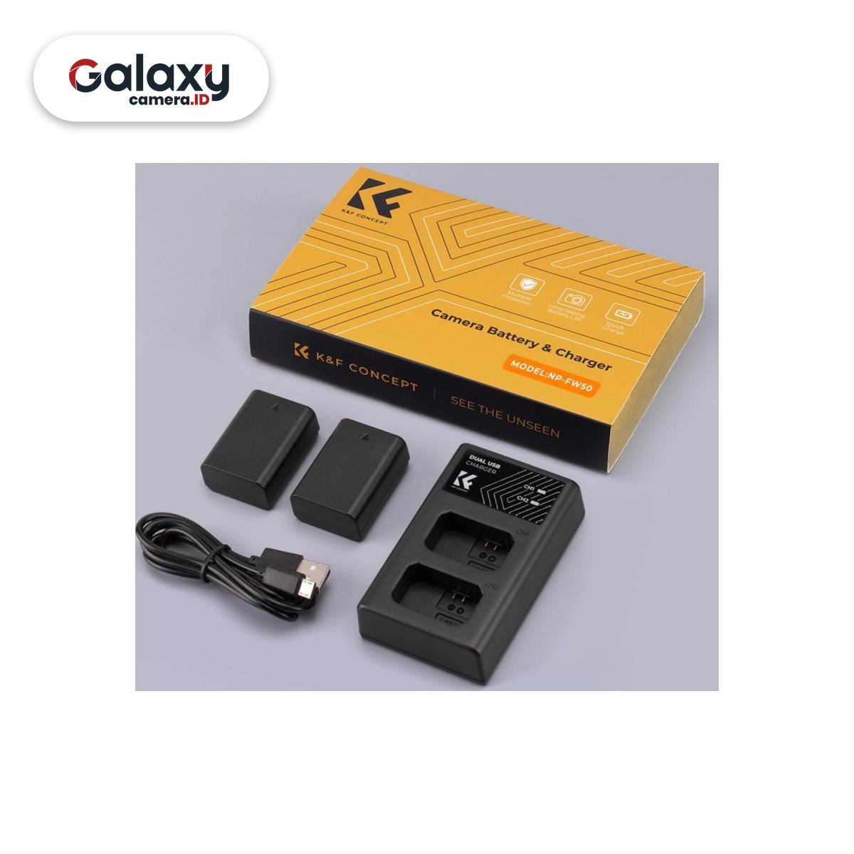 KNF K&F Concept 2PCS Battery NP-FW50 + Dual Slot Charger (KF28.0015)