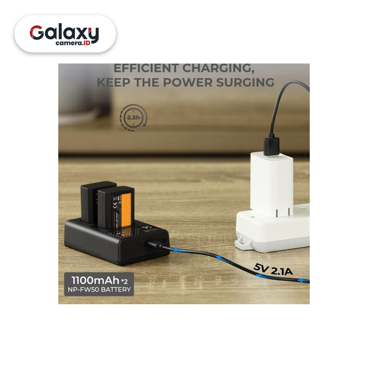 KNF K&F Concept 2PCS Battery NP-FW50 + Dual Slot Charger (KF28.0015)