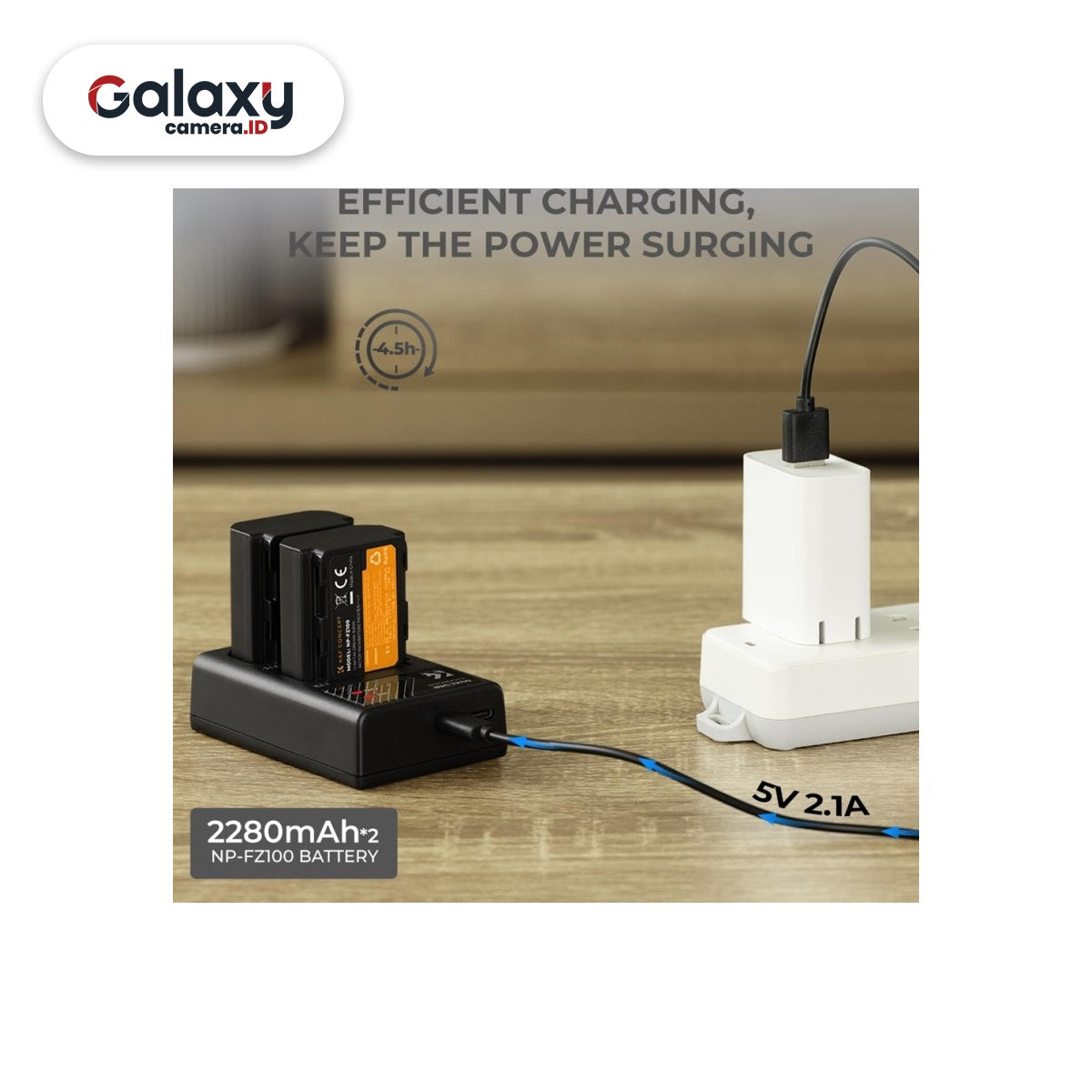 KNF K&F Concept 2PCS Battery NP-FZ100 + Dual Slot Charger (KF28.0016)