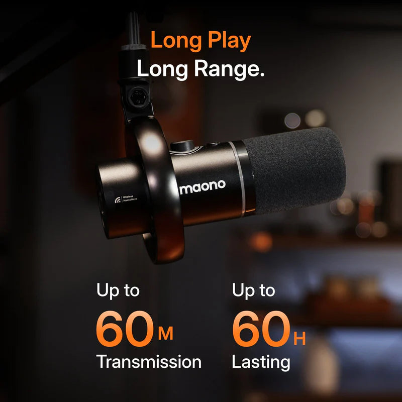 MAONO PD200W Hybrid Wireless Dynamic Microphone for Podcast Maono PD200 W Mic Studio PD200WT