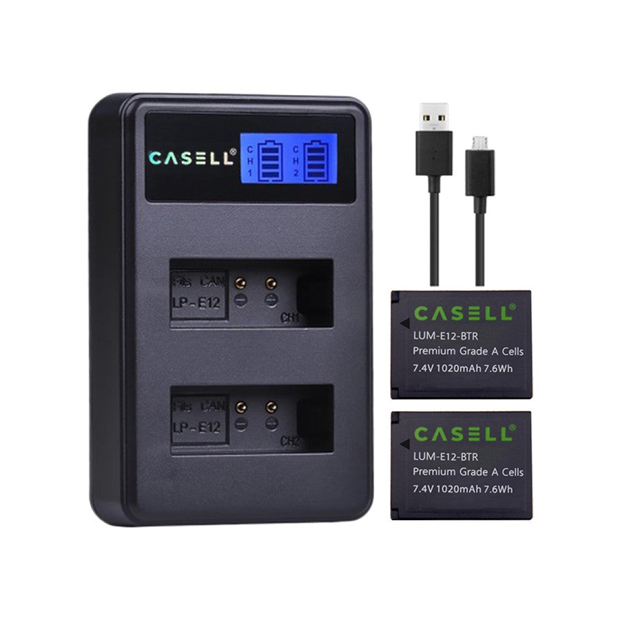 Baterai Charger Casell LP-E12 + Dual Charger