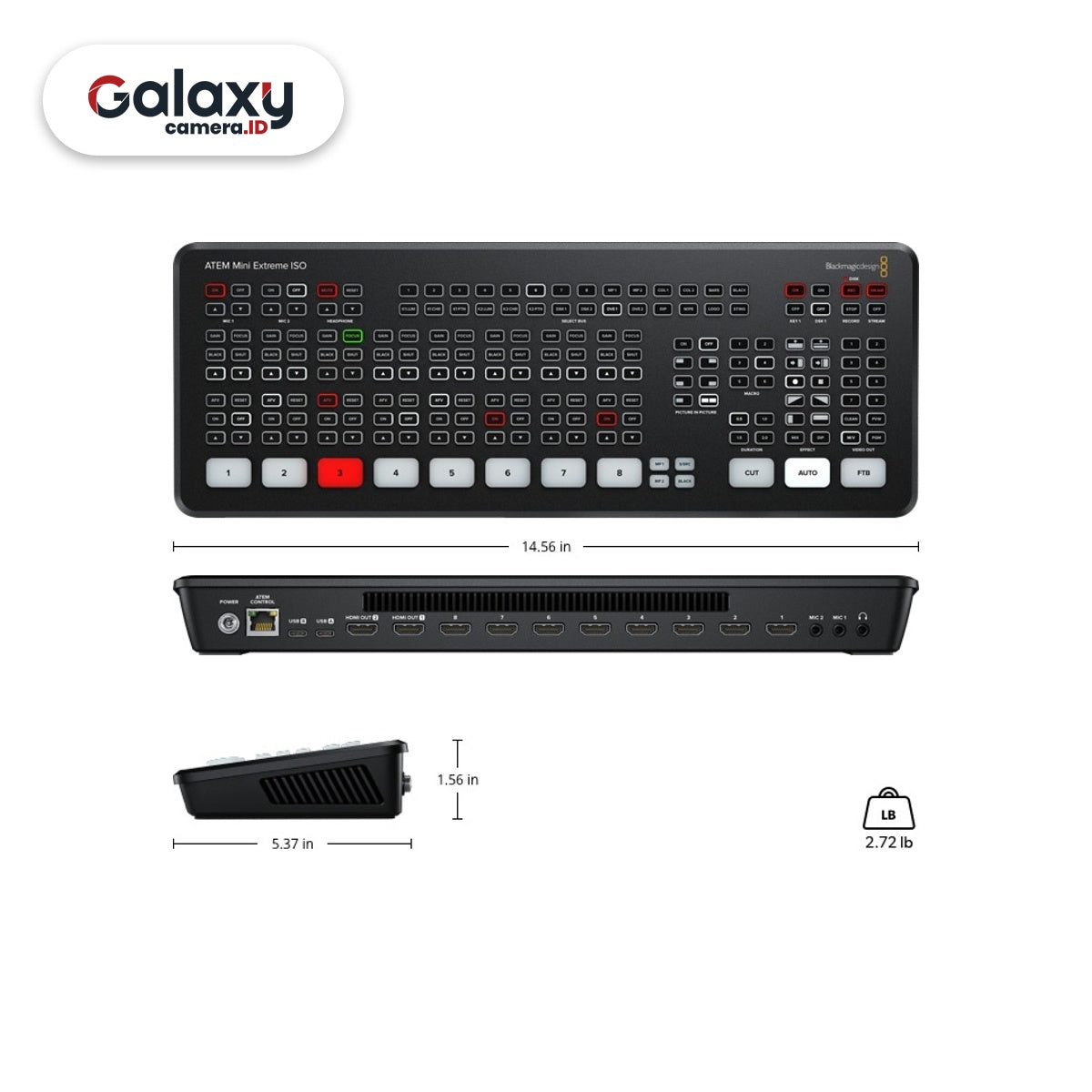 Blackmagic Design Atem Mini Extreme ISO 8 Input Mixer Livestreaming