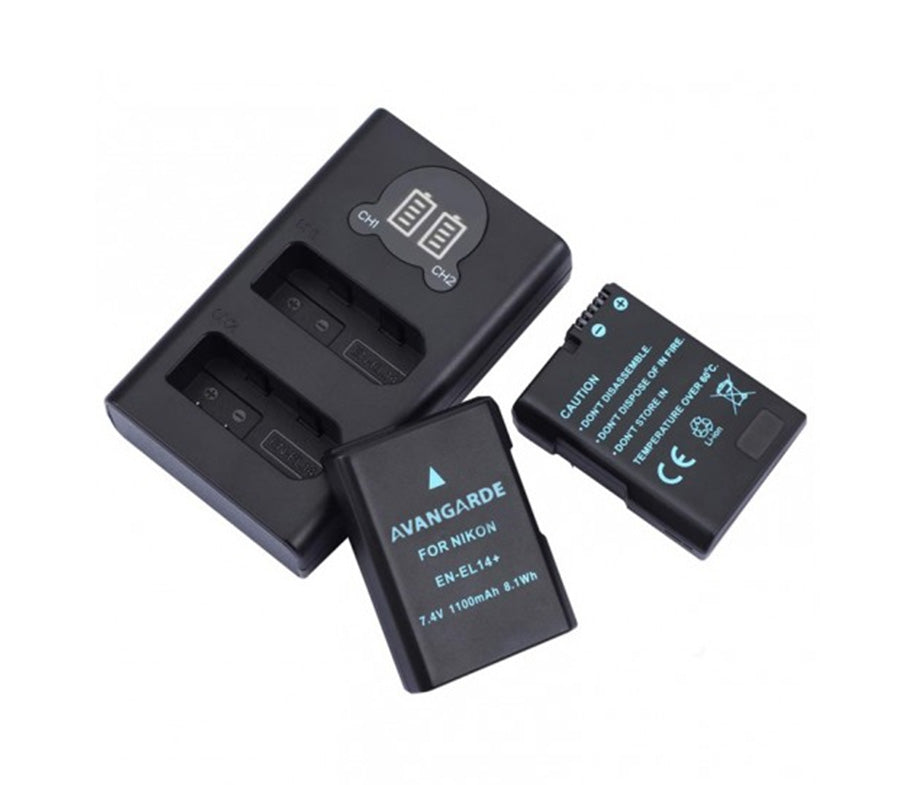 Avangarde Baterai Nikon ENEL14 Dual Charger