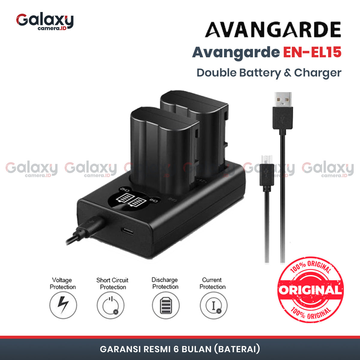 Avangarde Baterai Nikon ENEL15 Dual Charger