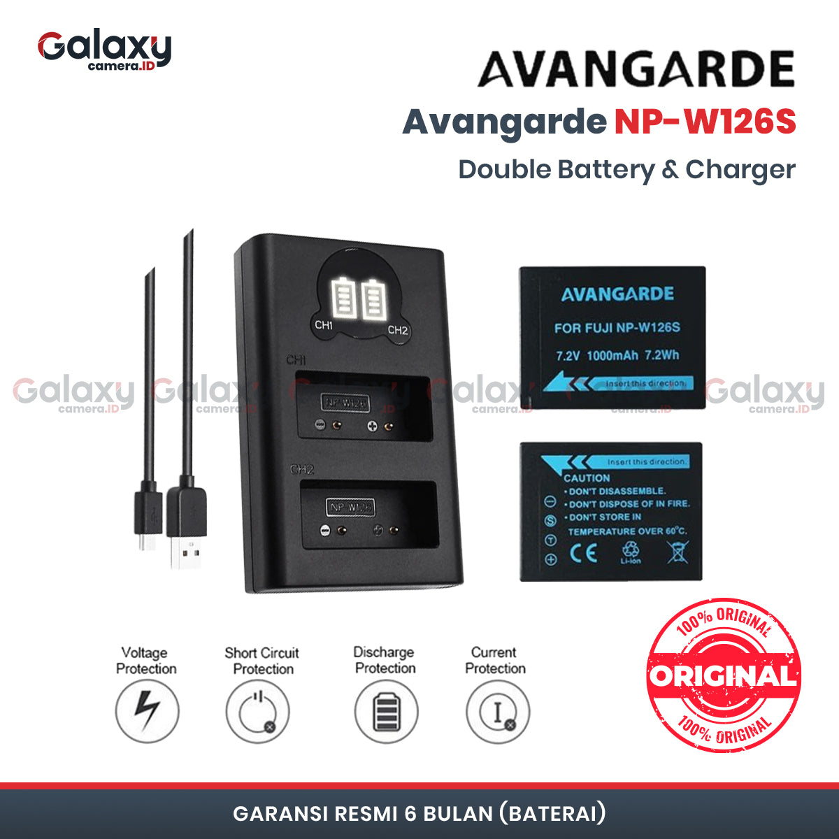 Avangarde Baterai Fujifilm W235S Dual Charger