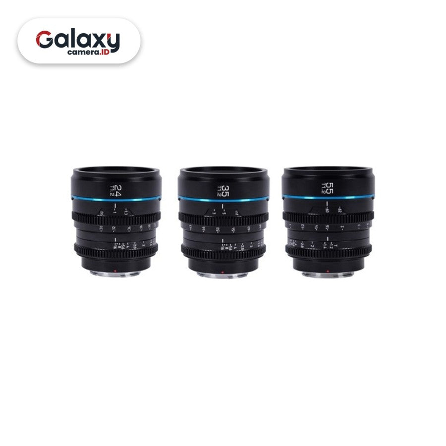 Lensa SIRUI Nightwalker 24mm + 35mm + 55mm T1.2 S35 Cinema Lens Resmi