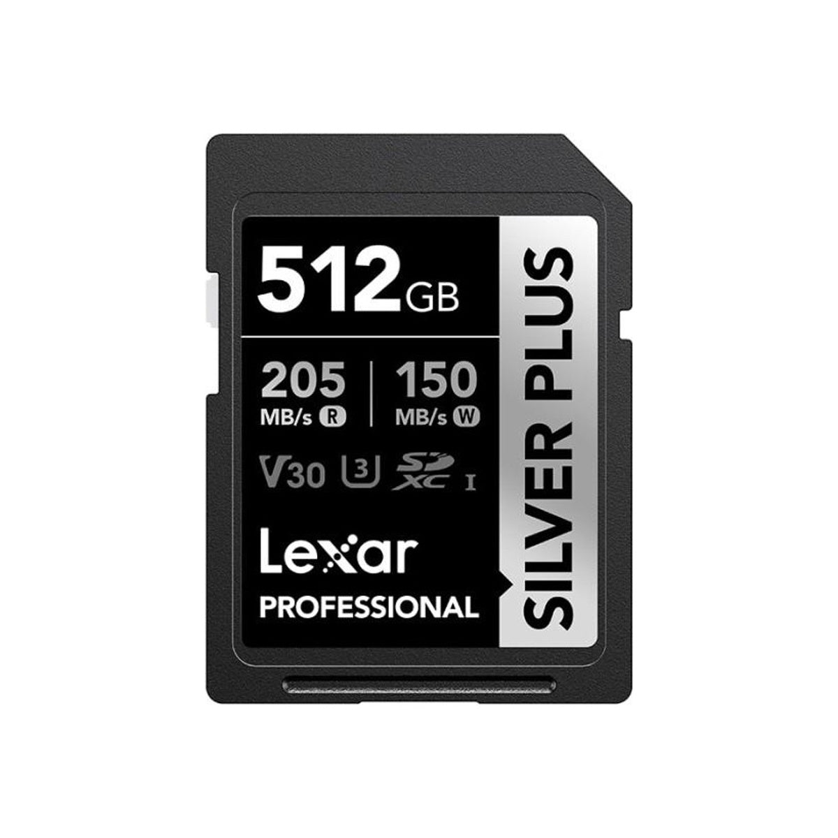 Lexar 512GB Professional SDXC SILVER PLUS UHS-I Memory Card 205MB/s