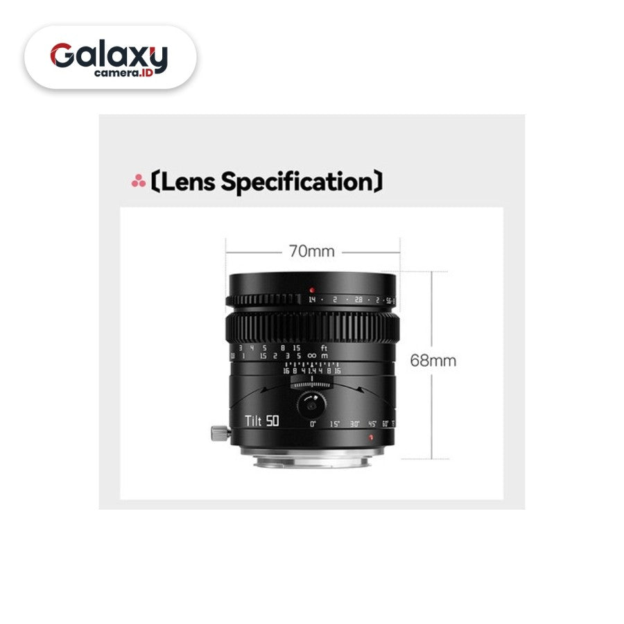 Lensa TTArtisan Tilt 50mm f1.4 For Canon RF