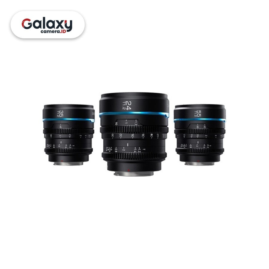 Lensa SIRUI Nightwalker 24mm + 35mm + 55mm T1.2 S35 Cinema Lens Resmi