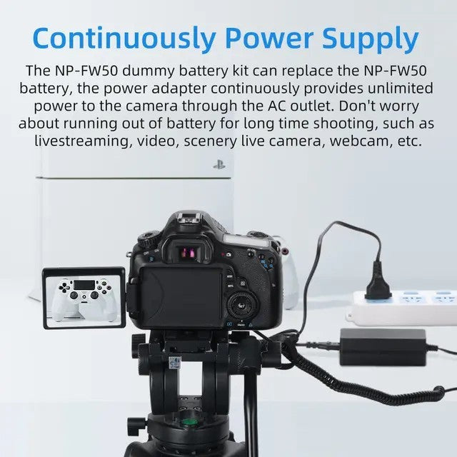 KINGMA Dummy NP-FW50 Battery Kit AC Power Adapter For Sony