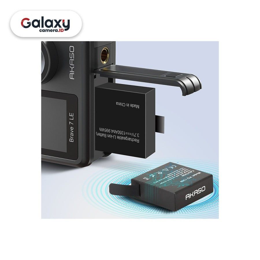 Akaso Battery Kit for Brave 7 LE 2 Baterai + Dual Slot Charger Ori