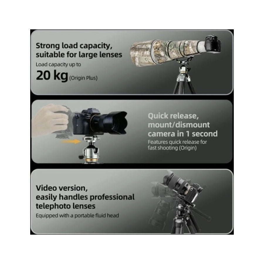Fotopro Tripod Origin Plus + O-8H 20th Anniversary Edition Travel Tripod