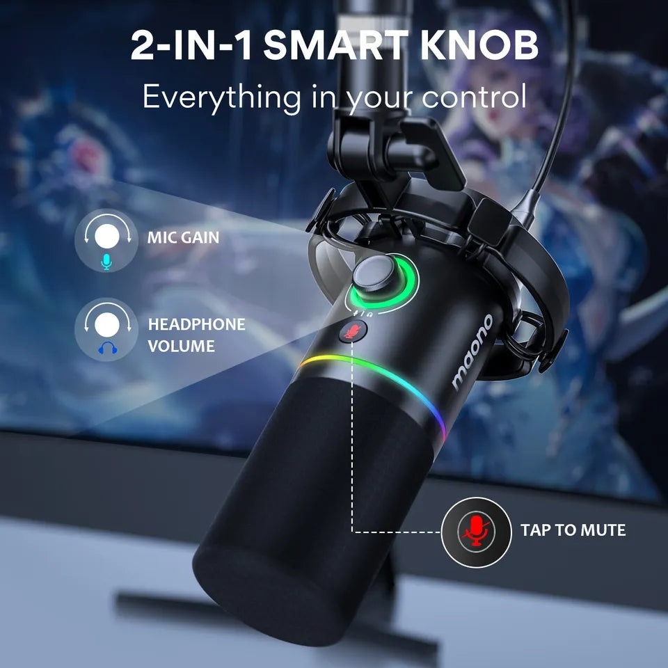 Maono PD200X RGB USB XLR Dynamic Microphone Podcast Streaming