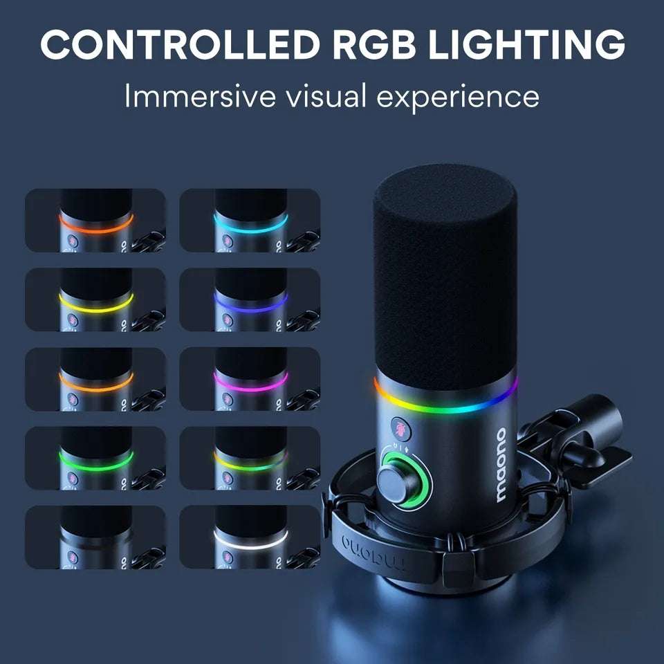 Maono PD200X RGB USB XLR Dynamic Microphone Podcast Streaming