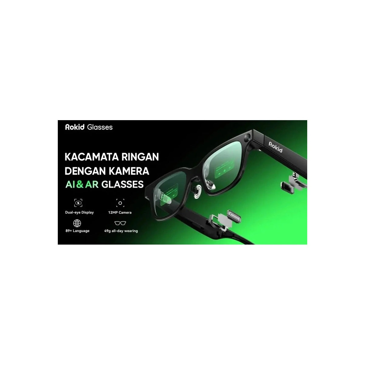 Rokid AI Glasses Smart Wearable AI & AR POV Camera