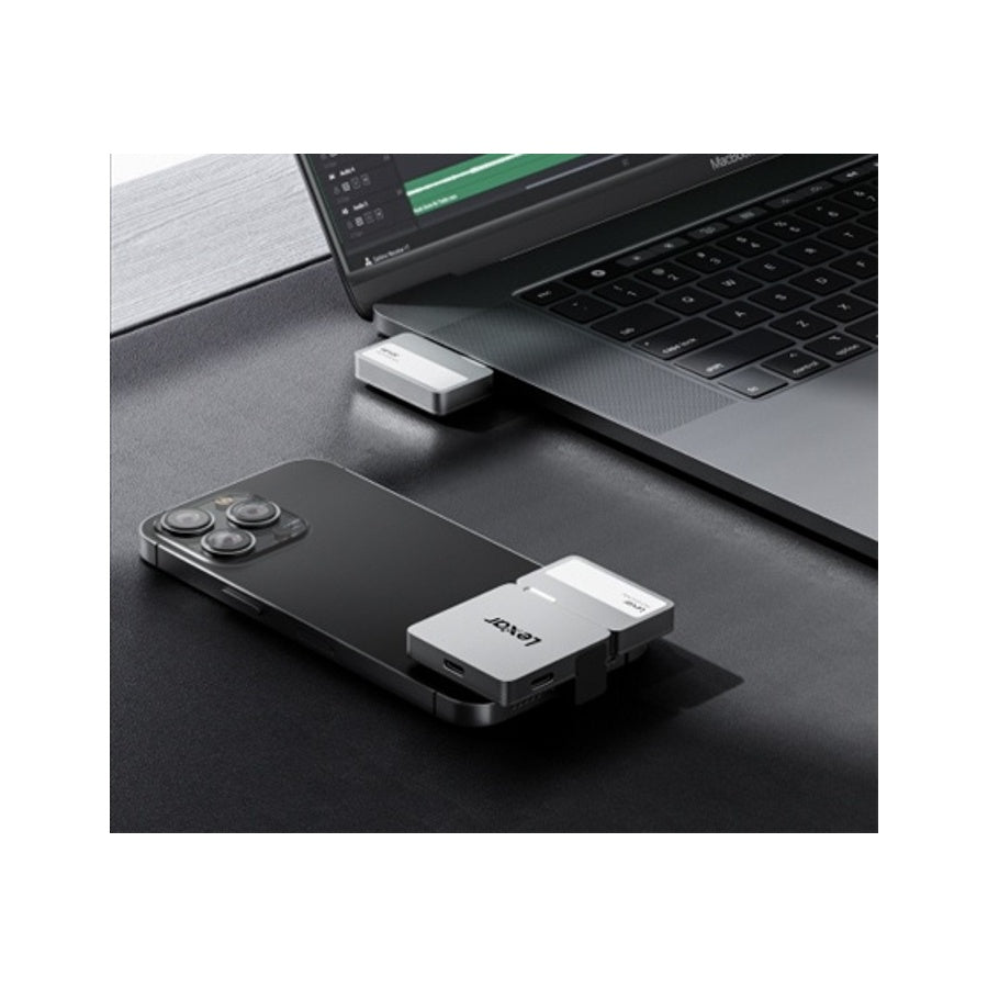 Lexar SL400 Go With HUB SSD External Portable 1TB USB C 3.2 - Silver