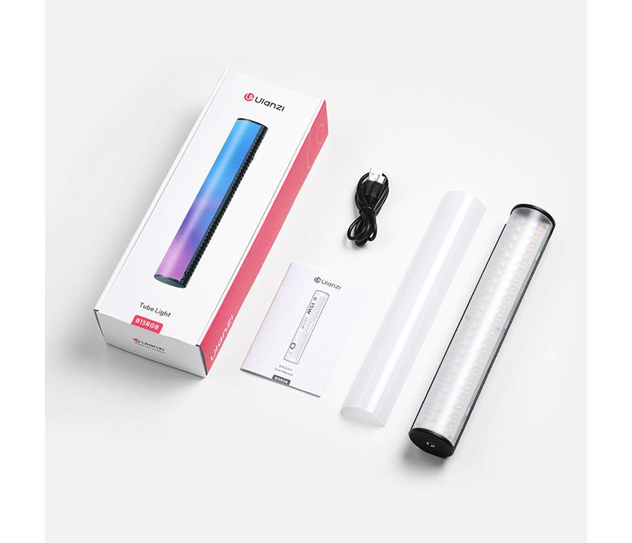 Ulanzi B15RGB 15W Tube Light RGB LED Stick Light Full Spectrum attery Rechargeable