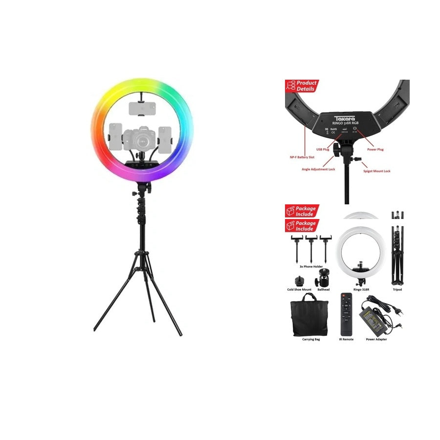 Takara Ringo 318 Ring Light RGB - Color Video Lampu LED Garansi Resmi